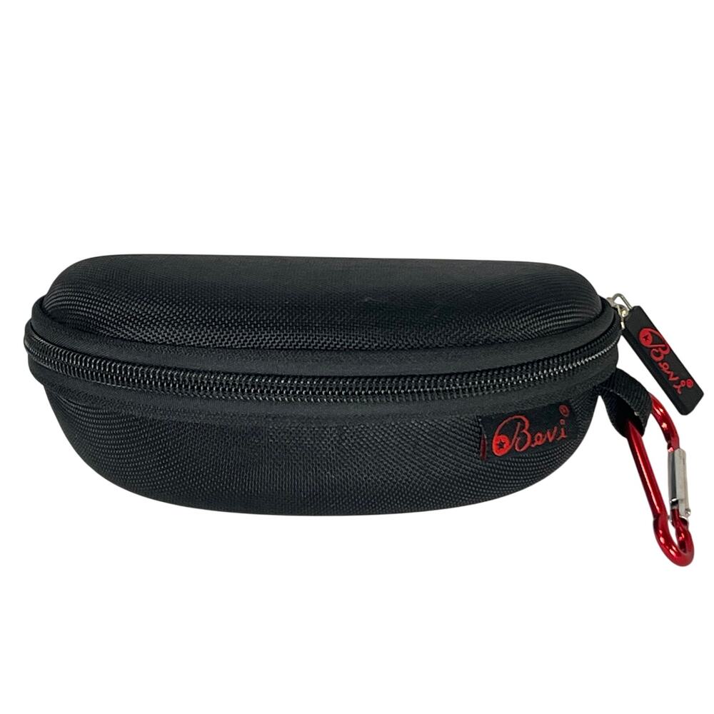 Bevi Black Zipper Sunglasses Glasses Case w Carabiner Clip